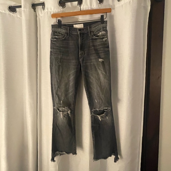 MOTHER Pants - mother denim the insider crop step chew, pedal to the metal destroyed, Size 27